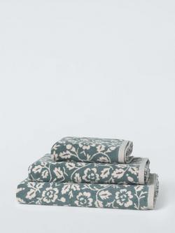 John Lewis Marlow Floral Towels, Sage