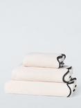 John Lewis Scallop Edge Towels, White/Black