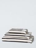 John Lewis Fringed Edge Stripe Towels, White/Black