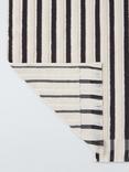 John Lewis Fringed Edge Stripe Towels, White/Black
