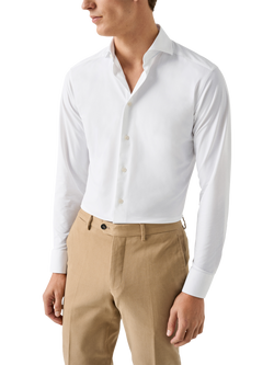 Eton Slim Fit 4-Way Stretch Shirt, White, White