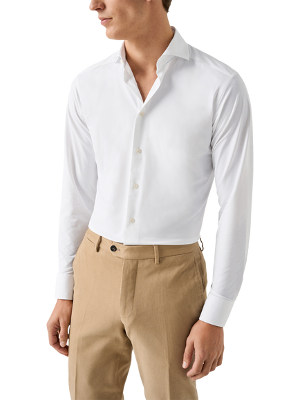 Eton Slim Fit 4-Way Stretch Shirt, White, White