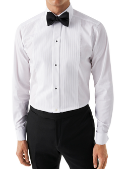 Eton Cotton Regular Fit Bib Woven Shirt, White, White