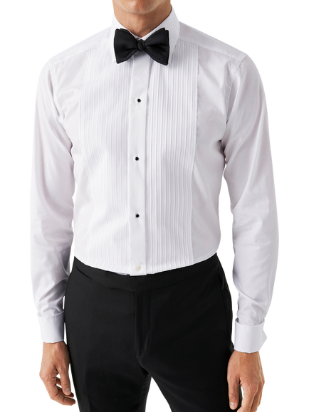 Eton Cotton Regular Fit Bib Woven Shirt, White, White