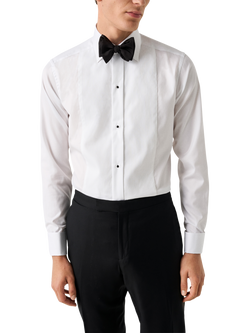 Eton Cotton Slim Fit Bib Front Evening Shirt, White, White