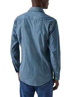 Eton Cotton Slim Fit Denim Shirt, Blue - view 2, Blue