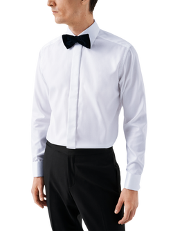 Eton Cotton Dobby Regular Fit Evening Shirt, White, White
