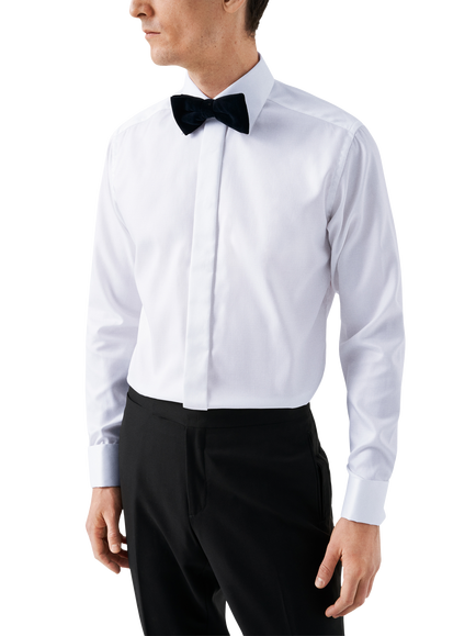 Eton Cotton Dobby Regular Fit Evening Shirt, White, White