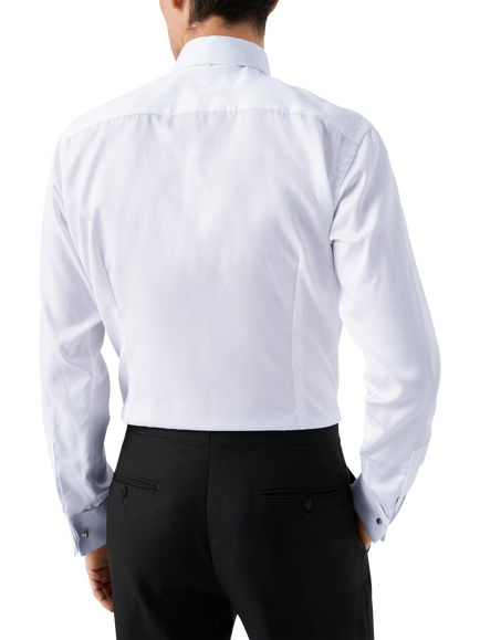 Eton Cotton Dobby Regular Fit Evening Shirt, White - view 2, White