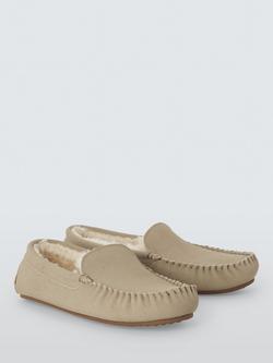John Lewis Suede Slippers - view 2, Taupe