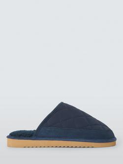 John Lewis Quilted Slippers, Navy