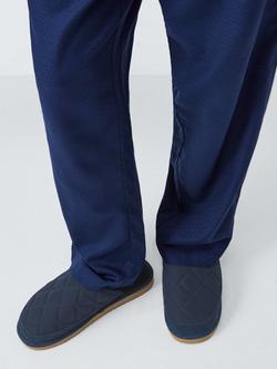 John Lewis Quilted Slippers - view 2, Navy