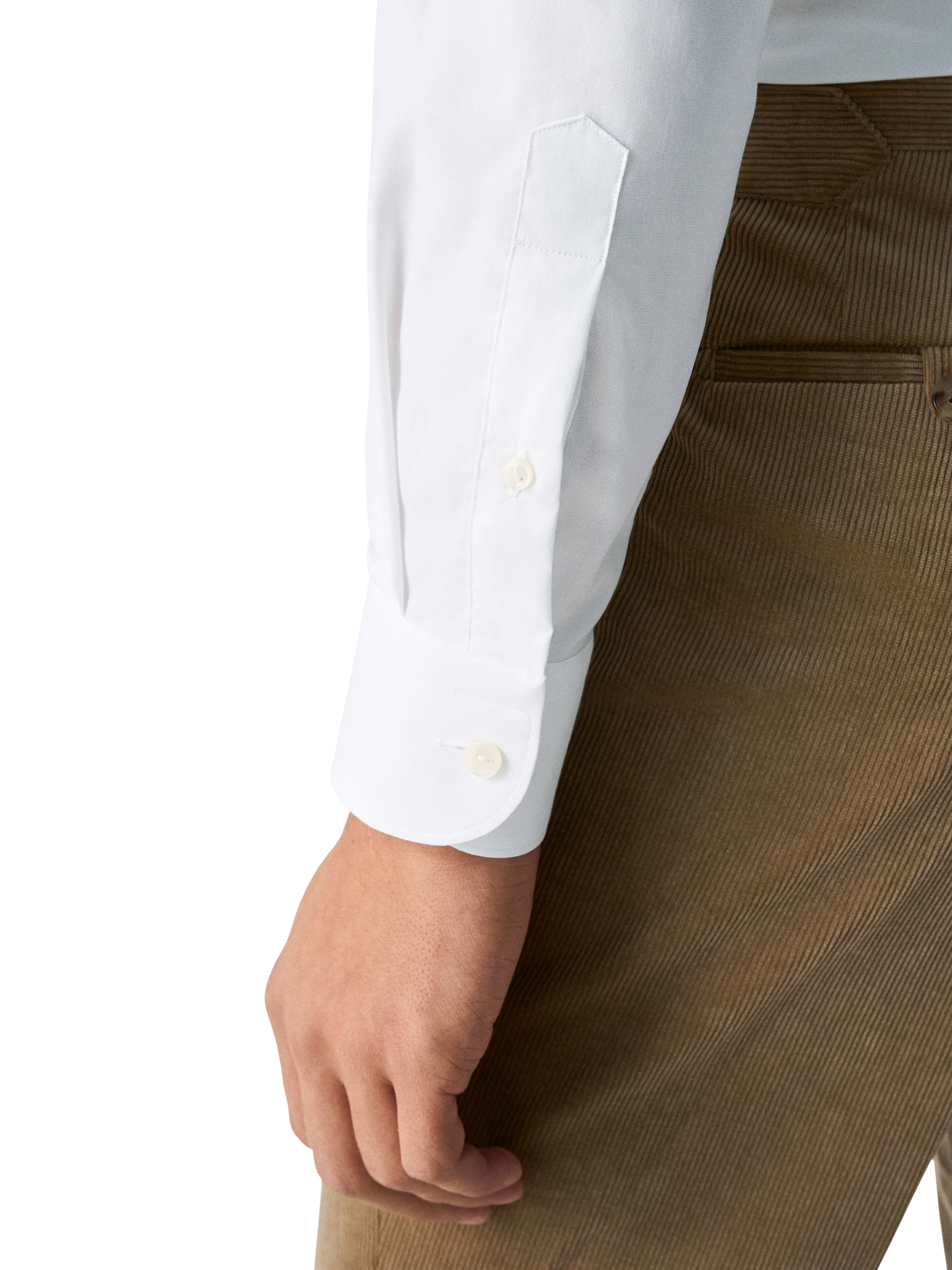 Product image 4 of 8, which shows Eton Cotton Slim Fit Oxford Shirt, White, 14.5