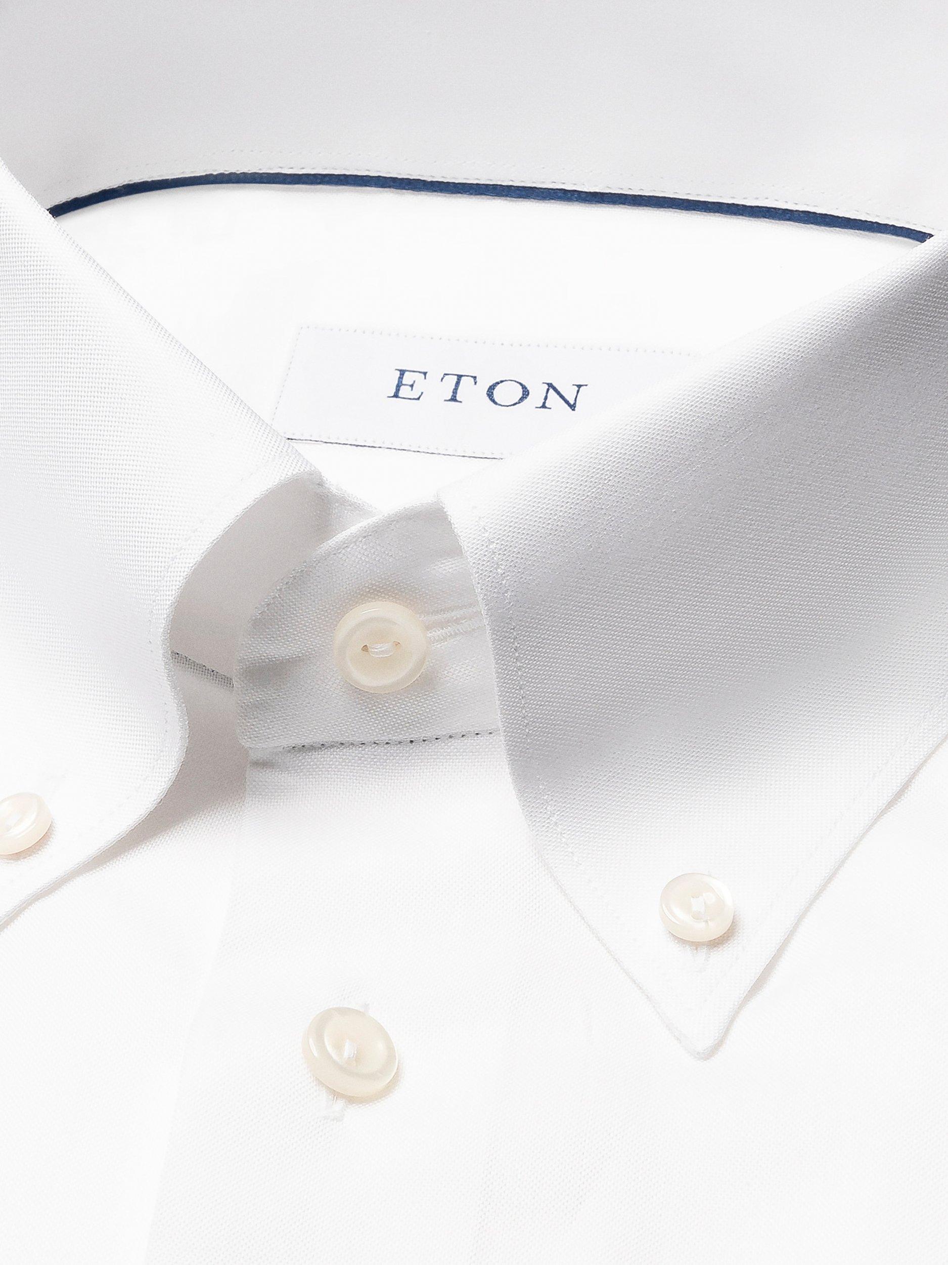 Product image 6 of 8, which shows Eton Cotton Slim Fit Oxford Shirt, White, 14.5