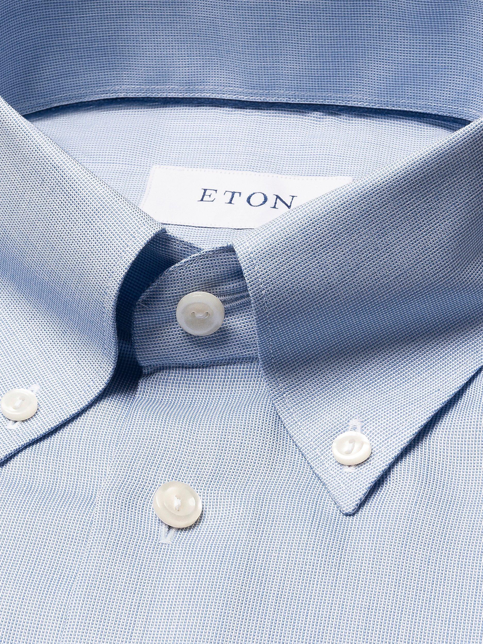 Product image 6 of 8, which shows Eton Cotton Slim Fit Oxford Shirt, Light Blue, 14.5