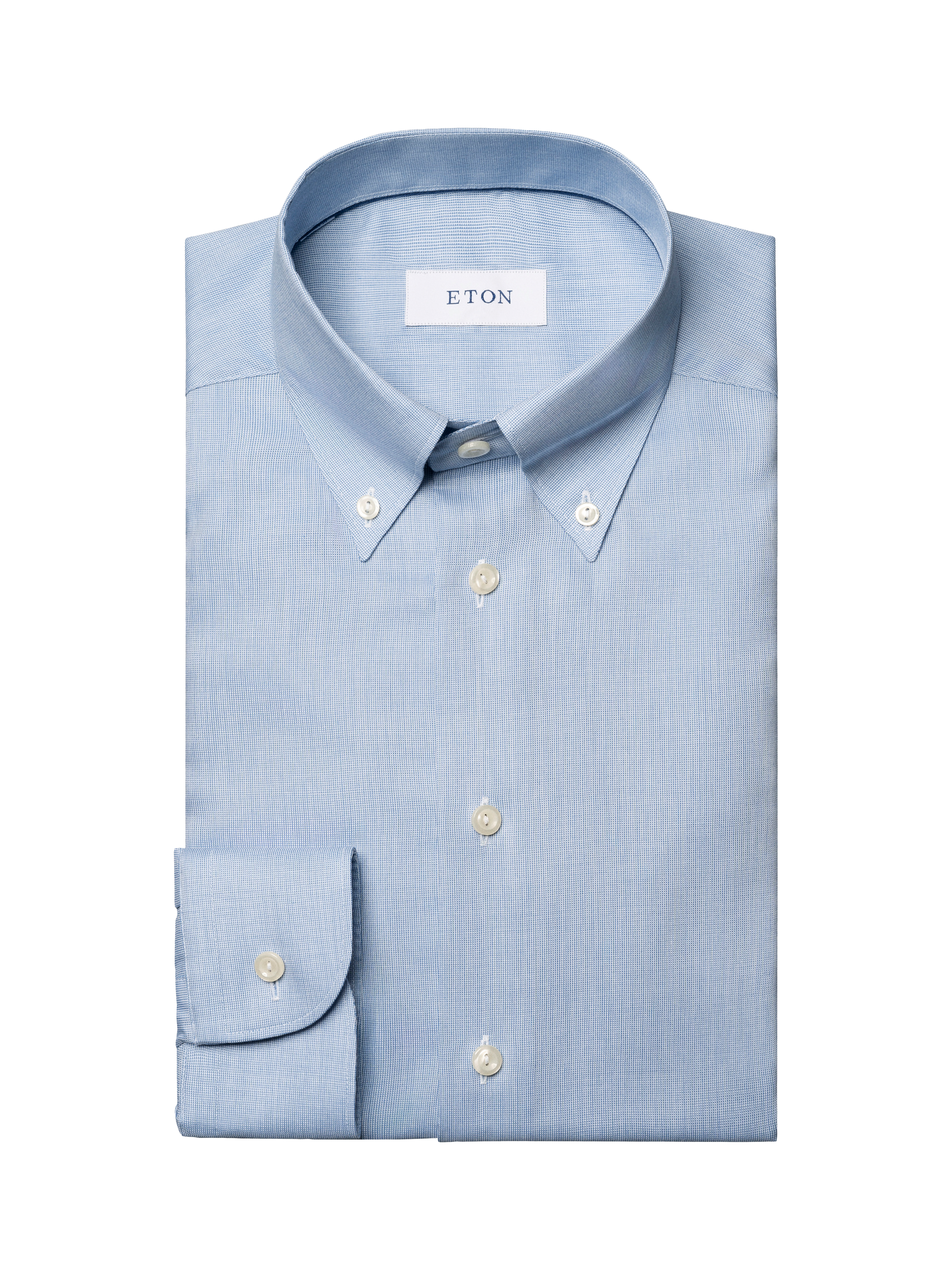 Product image 8 of 8, which shows Eton Cotton Slim Fit Oxford Shirt, Light Blue, 14.5