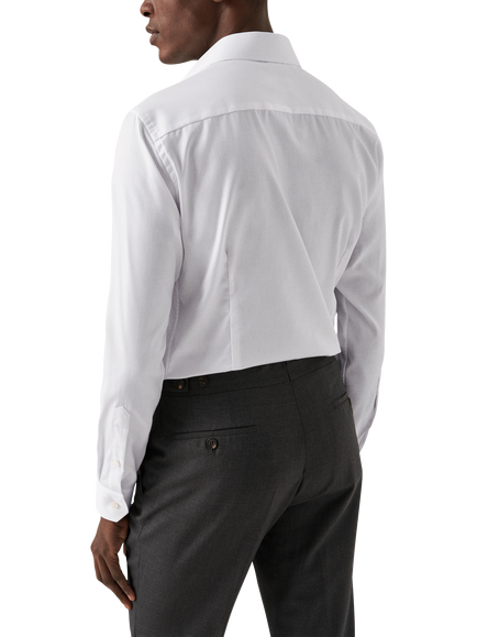 Eton Cotton Twill Slim Fit Shirt, White - view 2, White