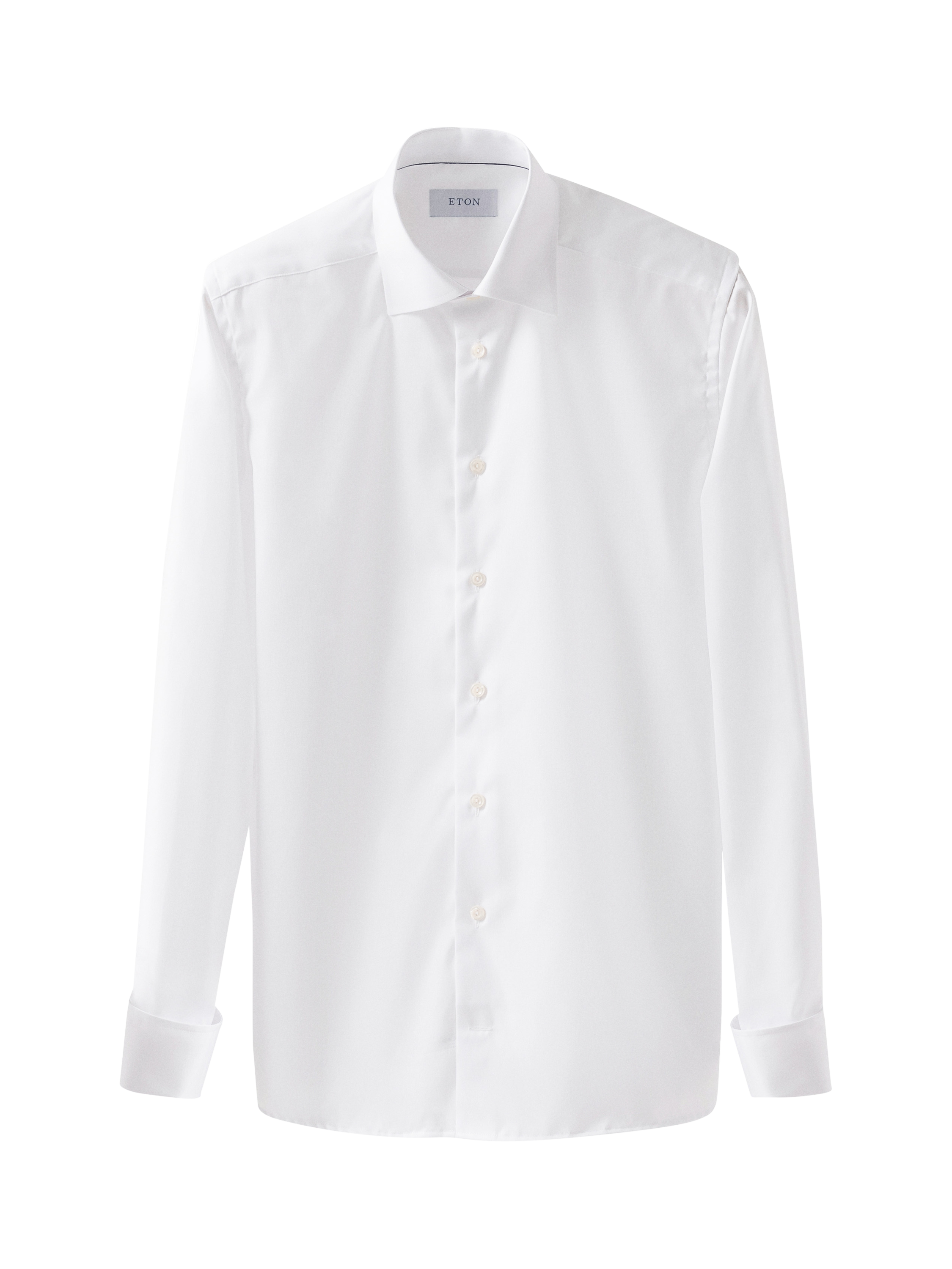 Product image 4 of 11, which shows Eton Cotton Twill Slim Fit Cutaway Collar Shirt, White, 14.5