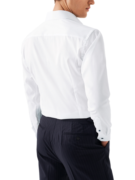Eton Cotton Twill Slim Fit Cutaway Collar Shirt, White - view 2, White