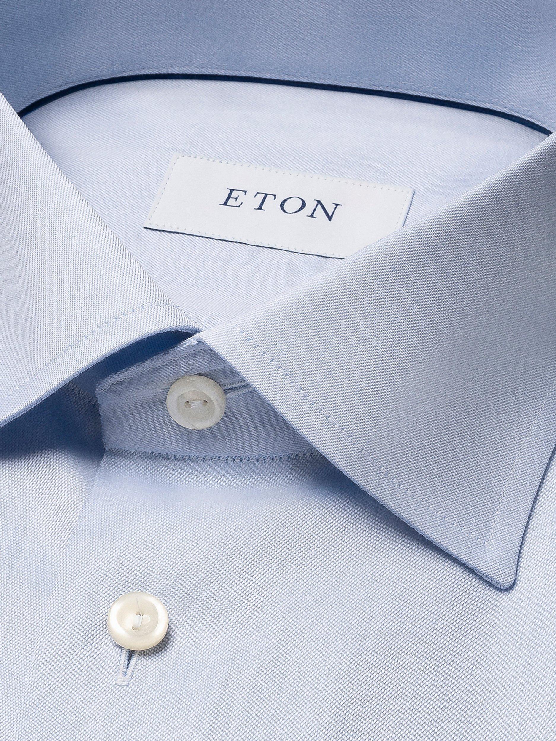 Product image 5 of 11, which shows Eton Cotton Slim Fit Cutaway Collar Shirt, Light Blue, 15