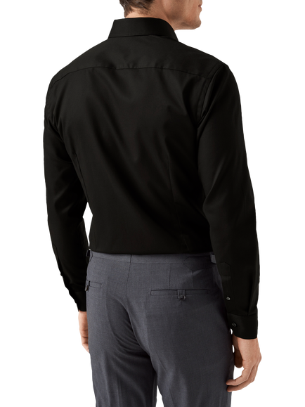 Eton Cotton Twill Slim Fit Cutaway Collar Shirt, Black - view 2, Black