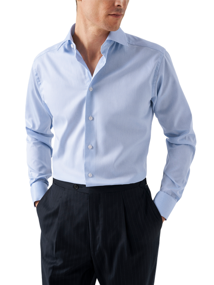Eton Cotton Twill Regular Fit Cutaway Collar Shirt, Light Blue, Light Blue