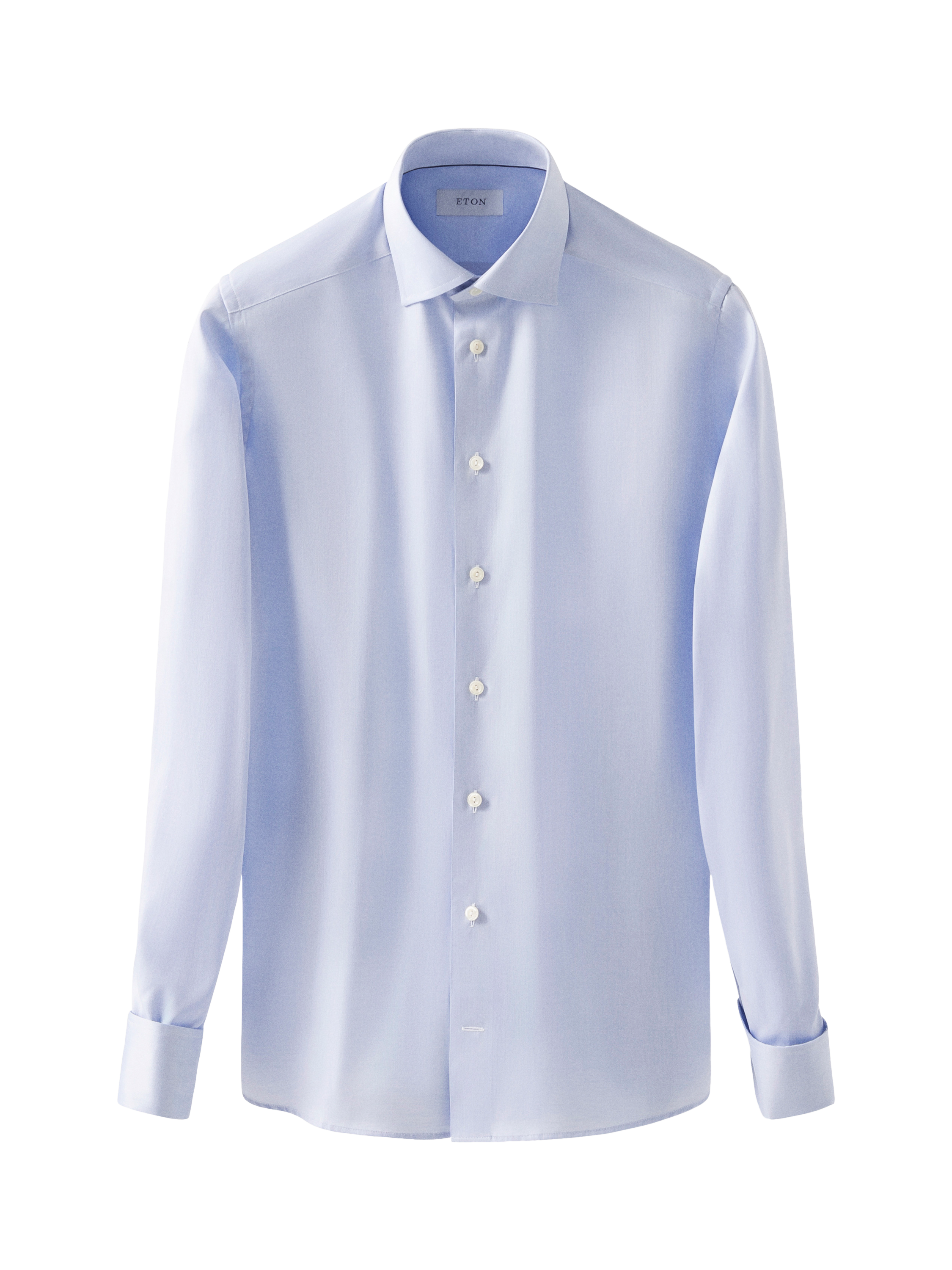 Product image 5 of 8, which shows Eton Cotton Twill Regular Fit Cutaway Collar Shirt, Light Blue, 15