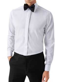 Eton Cotton Twill Slim Fit Cutaway Collar Shirt, White, White