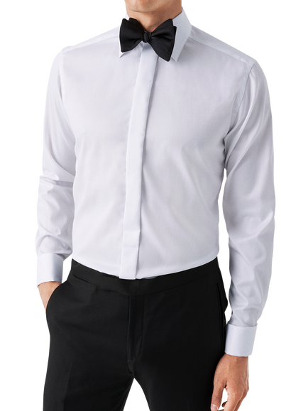 Eton Cotton Twill Slim Fit Cutaway Collar Shirt, White, White