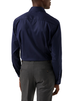 Eton Cotton Twill Slim Fit Cutaway Collar Shirt, Navy - view 2, Navy