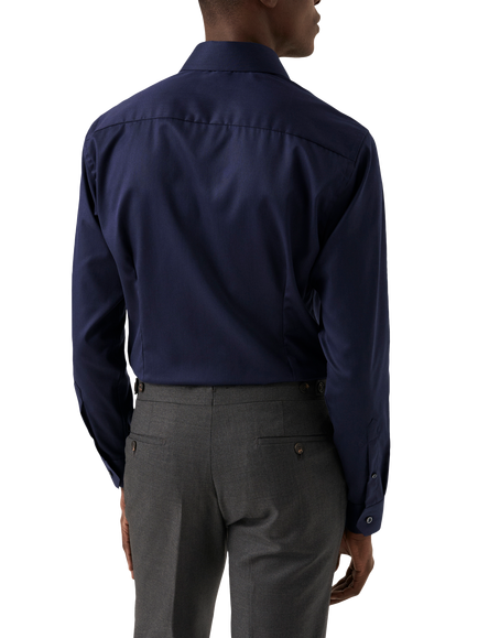Eton Cotton Twill Regular Fit Shirt - view 2, Navy