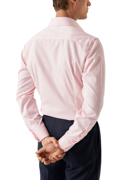 Eton Cotton Slim Fit Twill Shirt, Pink - view 2, Pink