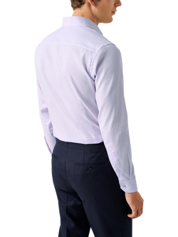 Eton Cotton Twill Slim Fit Dogtooth Shirt, Purple - view 2, Purple