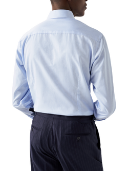 Eton Cotton Twill Slim Fit Stripe Shirt - view 2, Light Blue