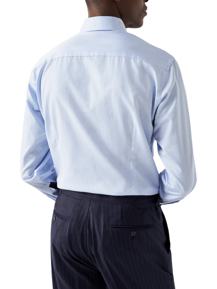 Eton Cotton Twill Slim Fit Stripe Shirt - view 2, Light Blue