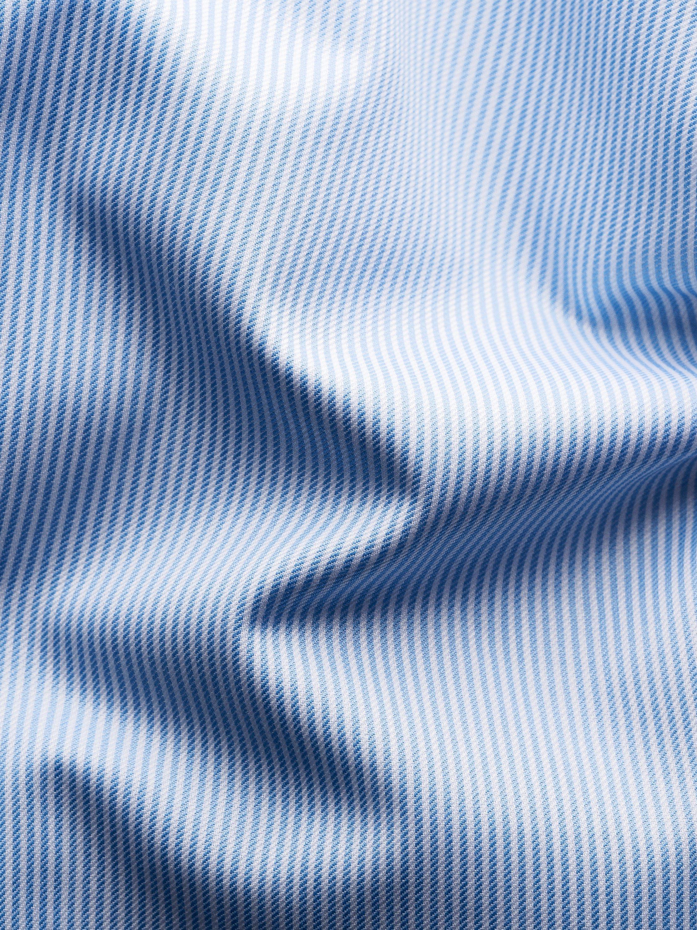 Product image 7 of 8, which shows Eton Cotton Twill Slim Fit Stripe Shirt, Light Blue, 14.5