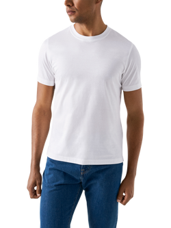 Eton Cotton Regular Fit Short Sleeve Casual T-Shirt, White, White