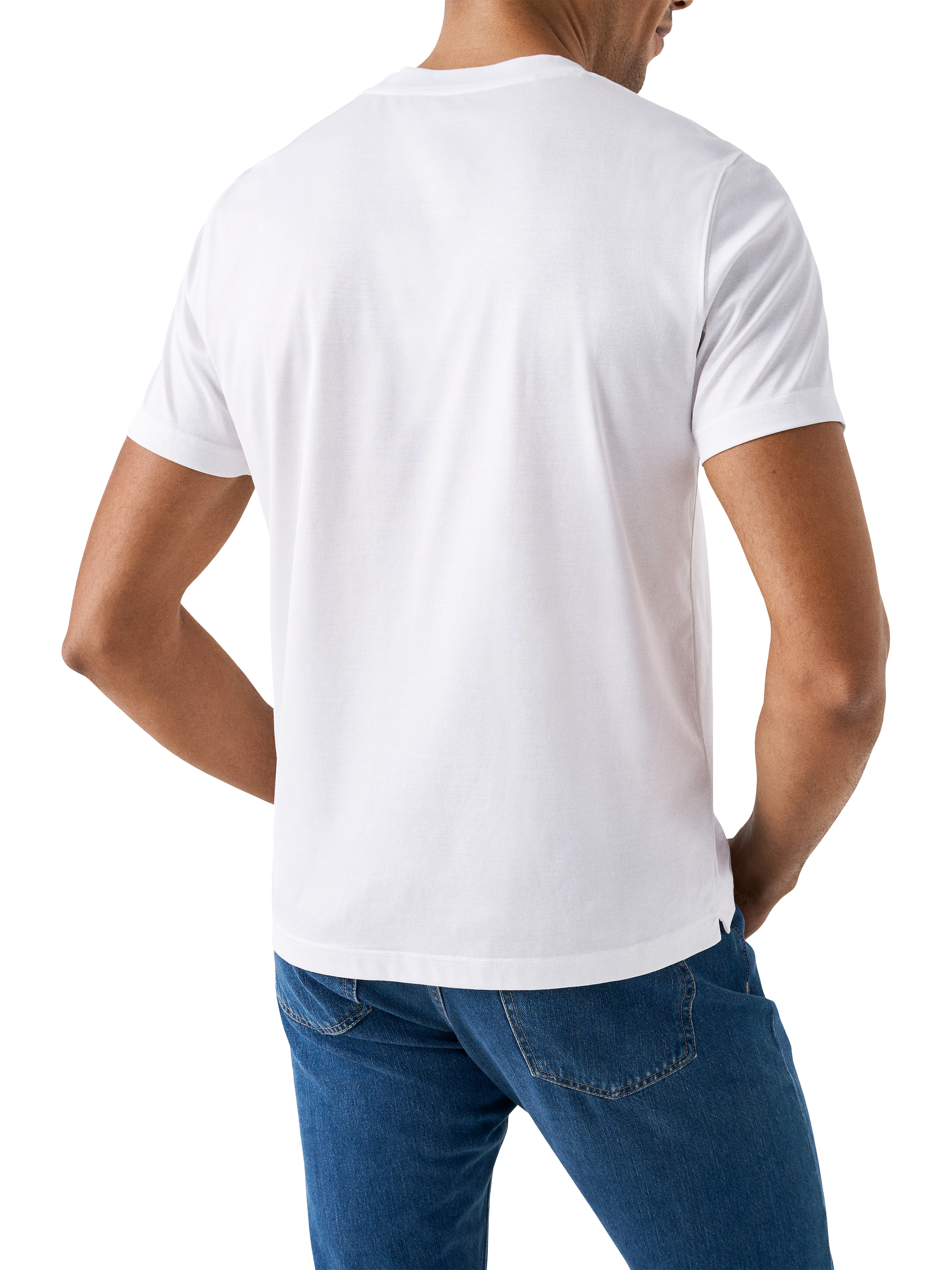 Product image 2 of 8, which shows Eton Cotton Regular Fit Short Sleeve Casual T-Shirt, White, S