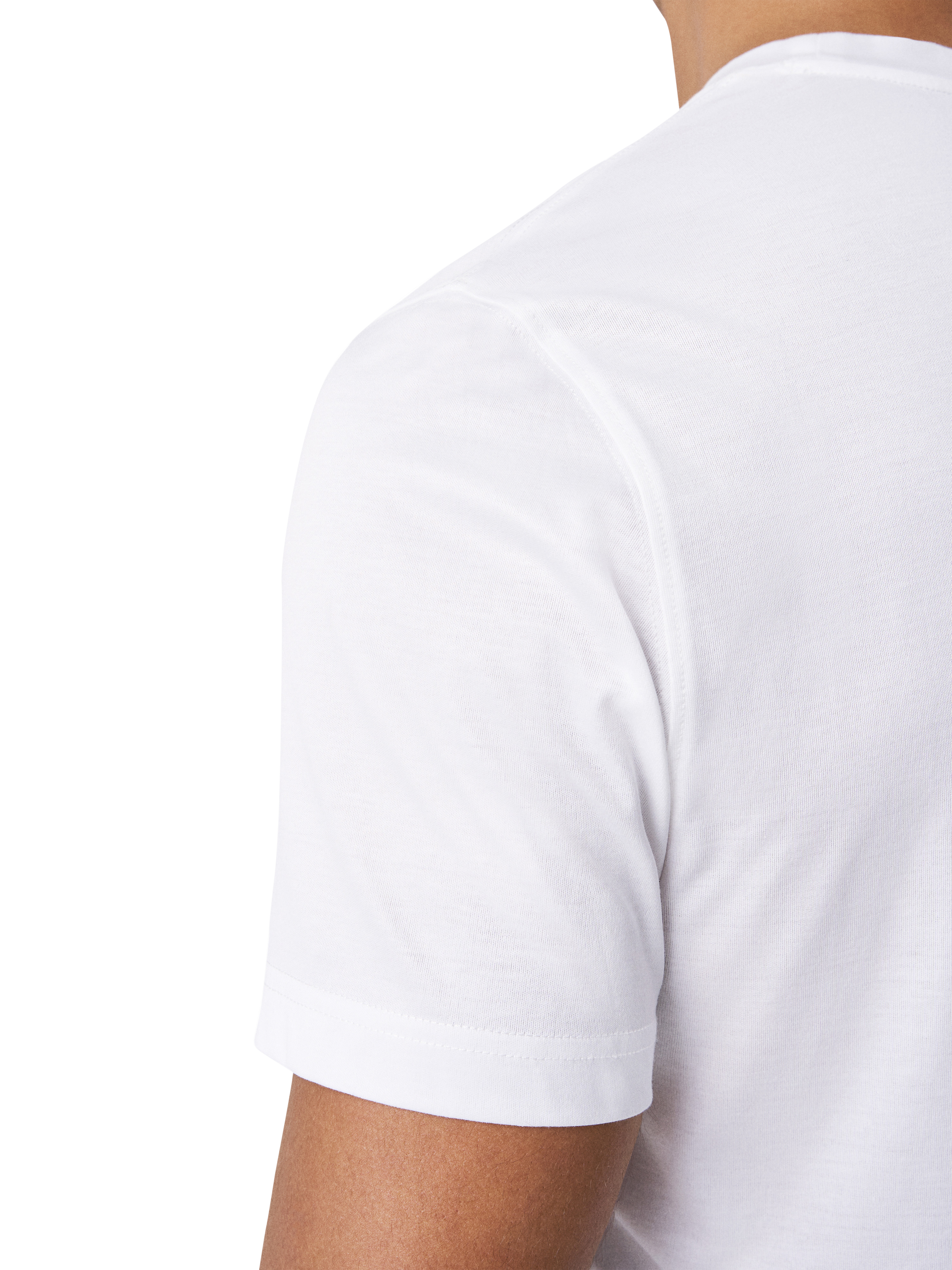 Product image 4 of 8, which shows Eton Cotton Regular Fit Short Sleeve Casual T-Shirt, White, S