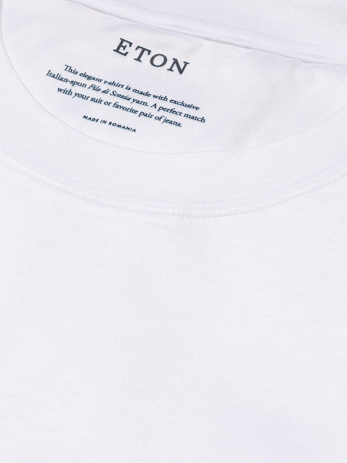 Product image 6 of 8, which shows Eton Cotton Regular Fit Short Sleeve Casual T-Shirt, White, S