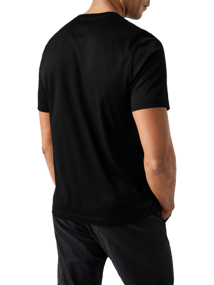 Eton Cotton Regular Fit Short Sleeve Casual T-Shirt - view 2, Black