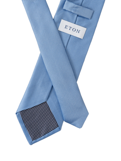 Eton Silk Basketweave Tie - view 2, Blue