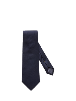 Eton Silk Basketweave Tie, Navy Blue