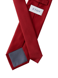 Eton Silk Basketweave Tie - view 2, Red