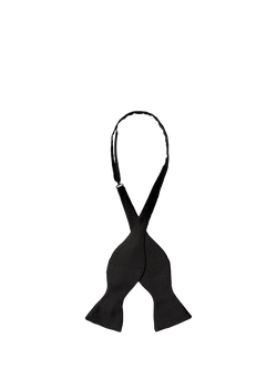 Eton Grosgrain Silk Bow Tie, Black - view 2, Black