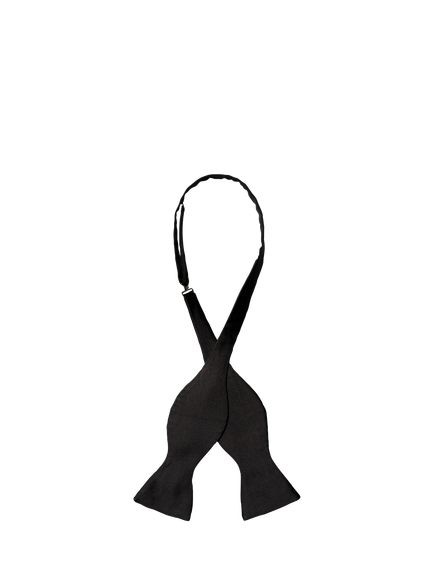 Eton Grosgrain Silk Bow Tie, Black - view 2, Black