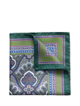 Eton Silk Paisley Pocket Square, Green
