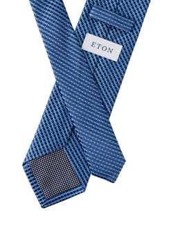 Eton Geometric Silk Tie - view 2, Blue