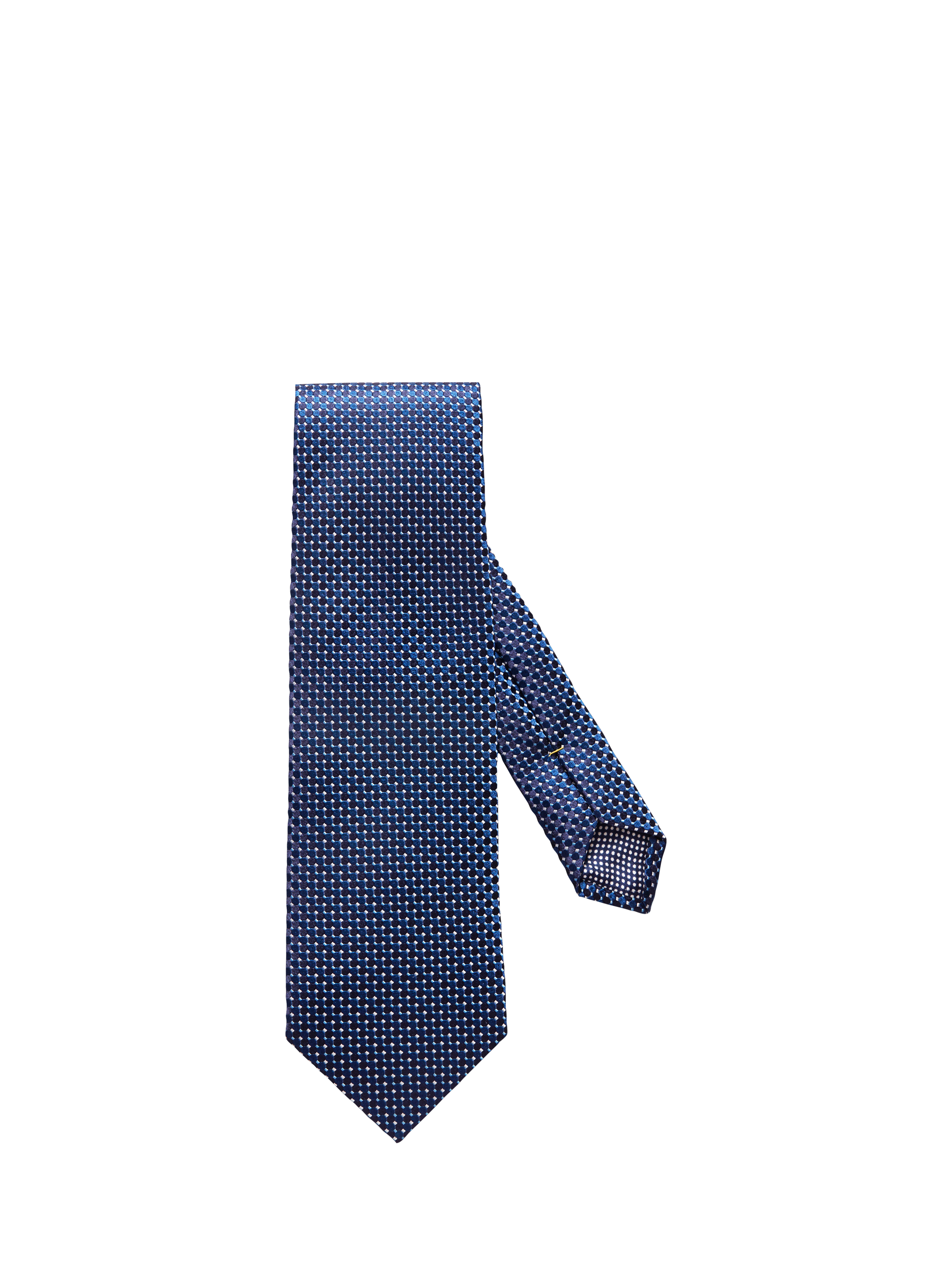 Product image 1 of 4, which shows Eton Geometric Silk Tie, Navy Blue