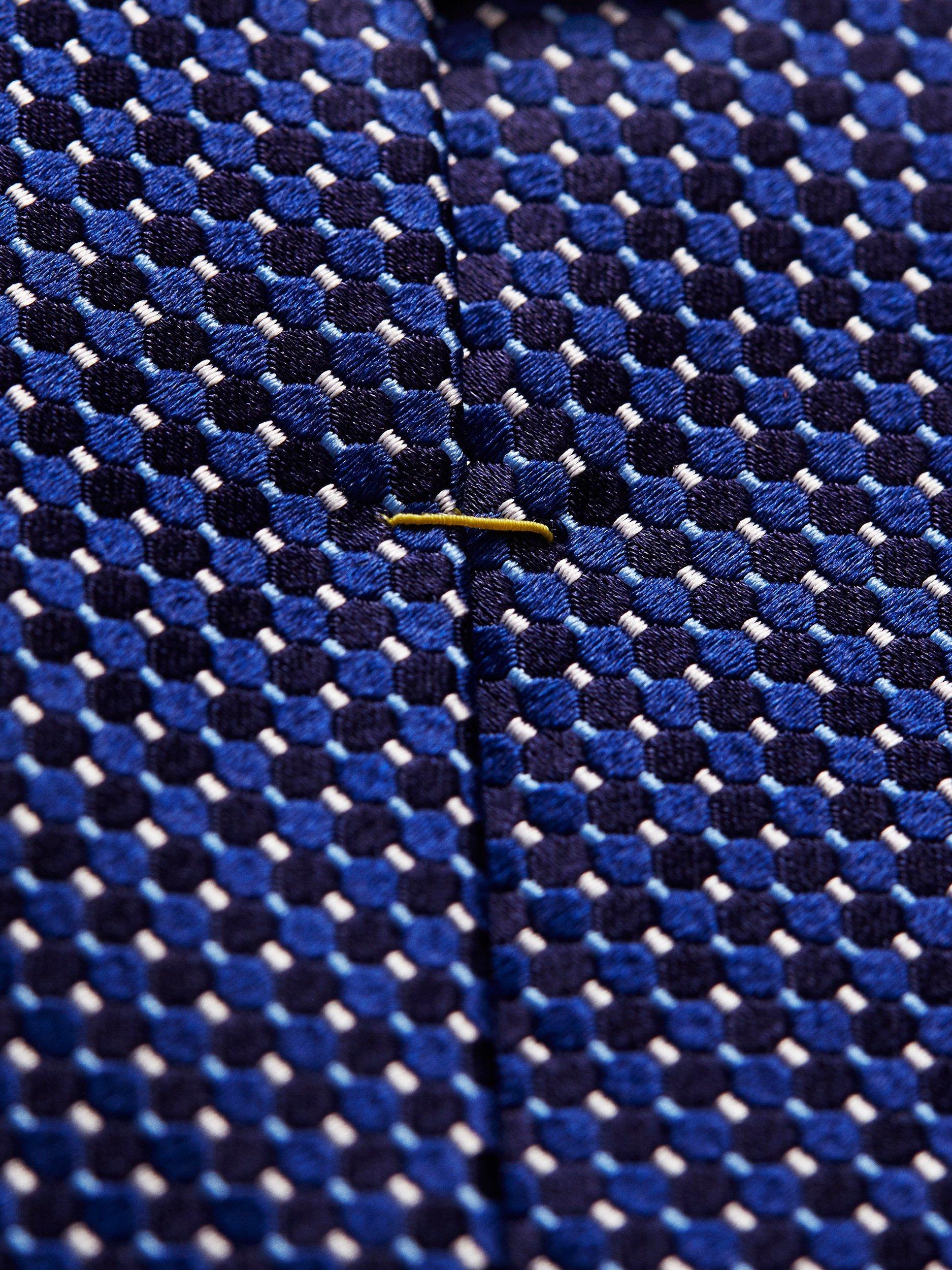 Product image 3 of 4, which shows Eton Geometric Silk Tie, Navy Blue